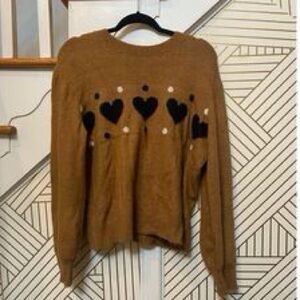 ANN TAYLOR Women Size Xl Hearts print Sweater